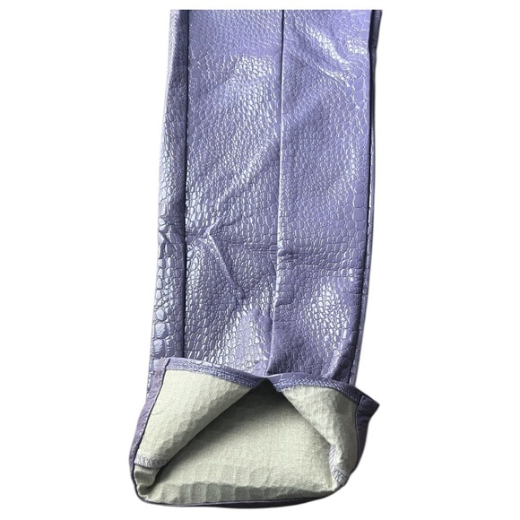 Nasty Gal Purple Croc Embossed Faux Leather High Waist Pants Y2K NWT Size 6 - Picture 16 of 16